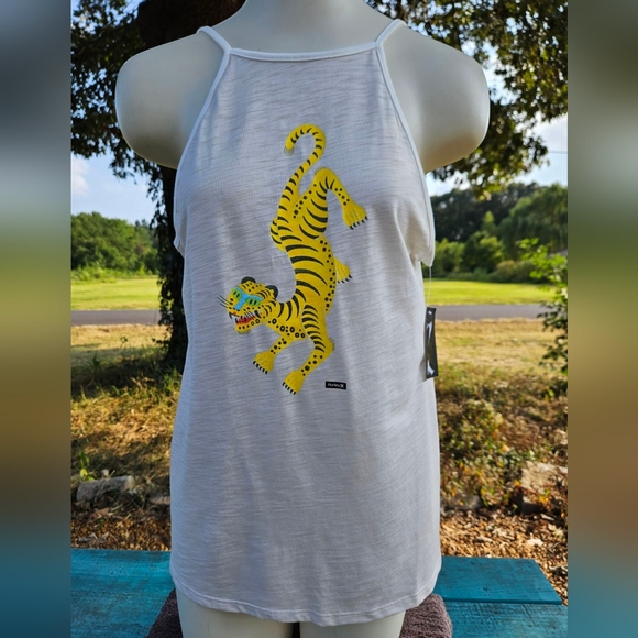 Hurley Tops - Hurley Women’s Nike DRI-FIT Tiger Party Graphic Spaghetti Strap Top